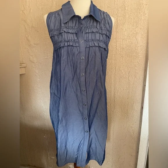 easel shirt dress Easel Blueberry Waffle Knit Shirt Dress